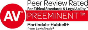 AV Preeminent - Peer Review Rated for Ethical Standards and Legal Ability - Badge